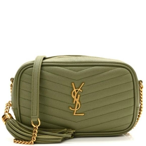 Yves Saint Laurent Mini Lou in Quilted Leather Sage Green w Box - Picture 1 of 11